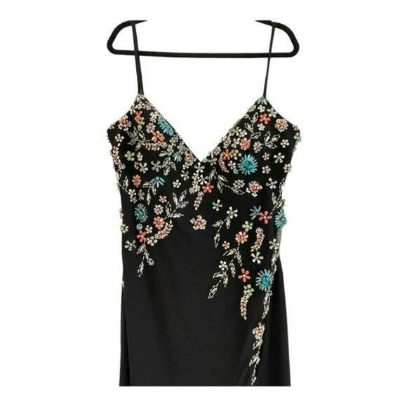 Mac Duggal Beaded Black Sleeveless Slit Formal Gown Long Dress Size 12 NWT - Picture 8 of 9